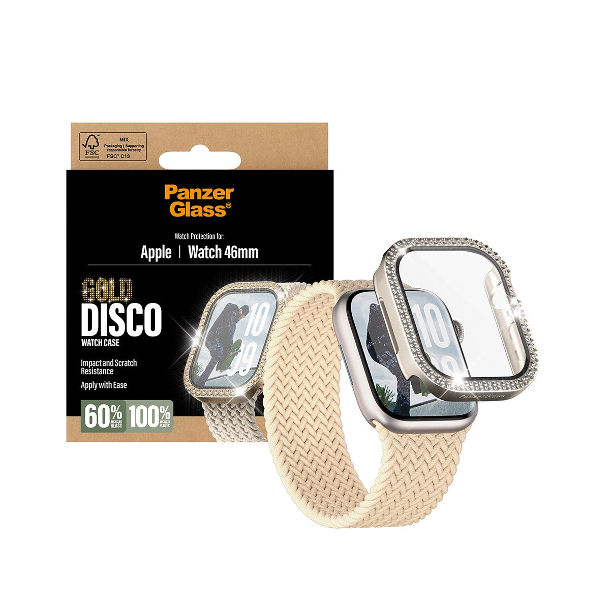 PanzerGlass® Skærmbeskyttelse Full body Disco Guld Apple Watch Series 11 | 10 | 46mm
